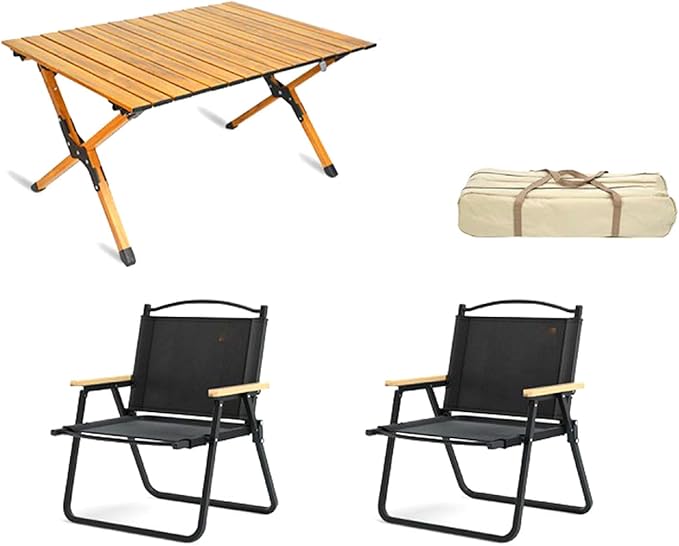 Portable Aluminum Picnic Table Set of 3 for Camping Outdoor BBQ and Picnics Lightweight Roll Up Backpacking