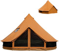 TOMOUNT Canvas Bell Tent with Stove Jack 4-6 Person Use with 360° Ventilated Mesh Dia13.1FT for Family Camping Glamping Yurt Tent 4 Seasons