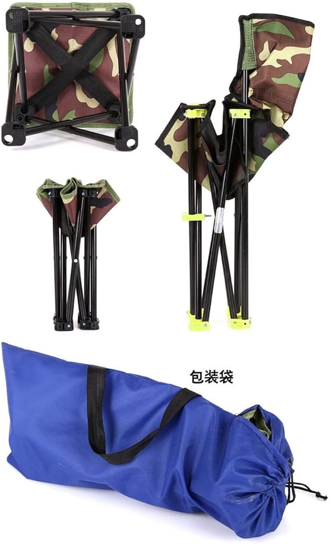 Outdoor Portable Camp Chair Mini Folding Stool with Backrest Lightweight and Compact Travel Chair for Hiking Picnic Fishing Beach Garden with Carry Bag