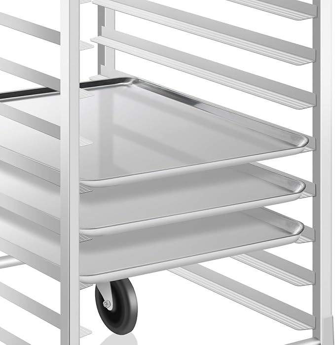 10-Tier Sheet Pan Rack with Wheels | Heavy-Duty Commercial Bakery Bun Pan Storage Solution