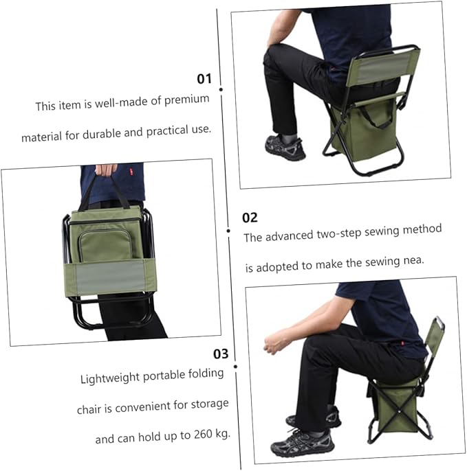 Folding Fishing Lounge Chairs Ice Pack Storage High Density Oxford Portable Camping Chair for Beach