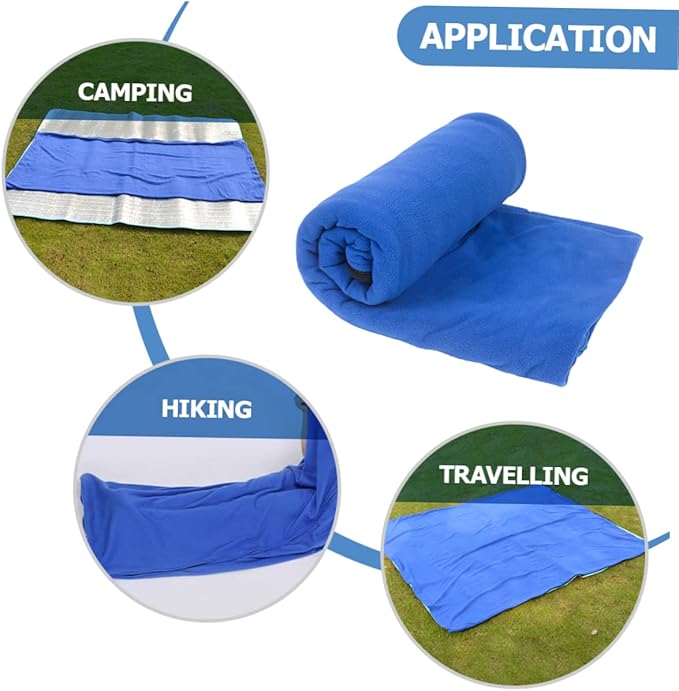 Mikikit Outdoor Ultralight Fleece Sleeping Bag Double-Sided Warm Camping Blanket for Adults Portable Travel Sleep Sack for Camping Hiking and Napping