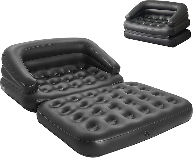 DIMAR GARDEN Inflatable Couch Blow Up MattressOutdoor Air Sofa Bed for Camping Full Size
