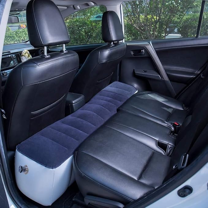 Auto Inflatable Car Travel Mattress Back Seat Gap Pad Air Bed Cushion Camping Air Couch (Navy)