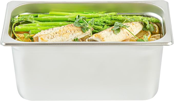 Restaurantware-Kitchen Tek 1/3 Size Steam Table Pan 1 Anti-Jam Steam Pan - Lid Sold Separately 6â€ Deep 24 Gauge Stainless Steel Freezable For Catering Event And Party