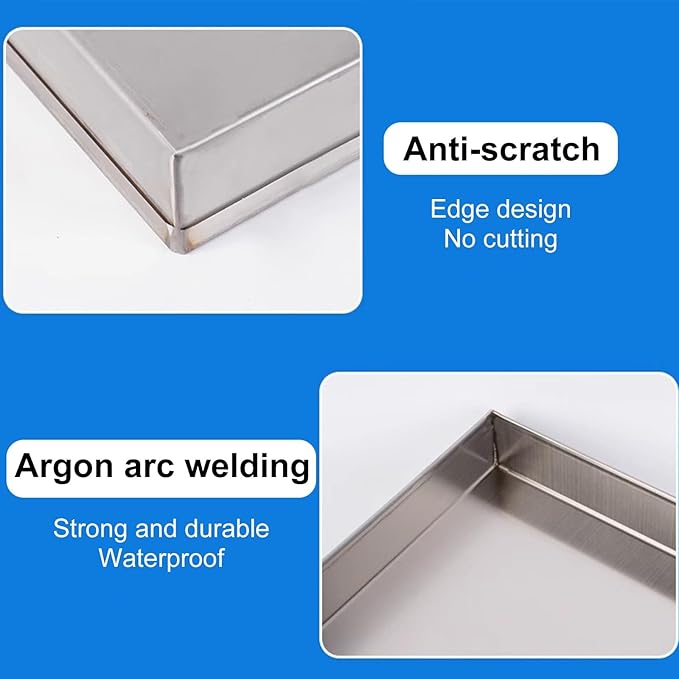 Durable 304 Stainless Steel Universal Water Tray Rustproof Collection Tray for Water &amp Oil Air Conditioning Condenser (50x40cm/20x16in) Easy to Clean &amp Maintain