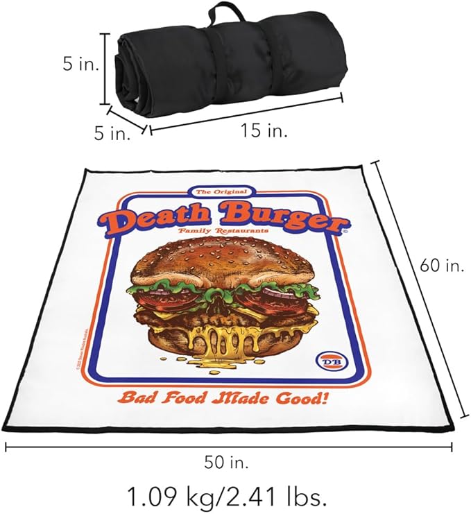 LOGOVISION Steven Rhodes Deathburger Outdoor Blanket for Picnic Beach Camping Park Tailgate 50x60