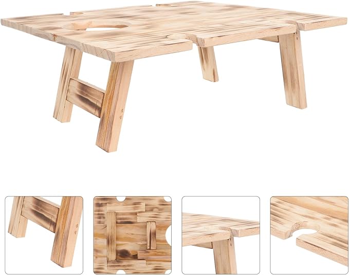HANABASS Portable Picnic Table Outdoor Folding Table Wooden Construction Folding Dinner for Camping Beach and Picnic