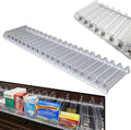STORE FIXTURES DIRECT Auto Feed Shelf Product Pusher Kit Adjustable Pushing System for 36 L x 12 D Shelves 5 Pack - [70 Shelf Pushers + 75 Dividers]