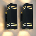 Up and Down Lights Outdoor Wall Light Fixtures Aluminum Dusk to Dawn Outdoor Lighting Fixture Modern Black Exterior Light Fixtures Wall Mount Porch Light for House Front Door