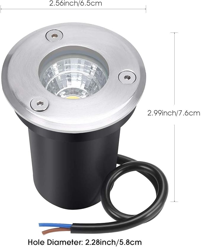 Junview Landscape Lights - LED Well Lights with 8 Pack 6W 12V-24V IP67 Waterproof Low Voltage Landscape Lighting for Driveway Deck Step Garden (Warm White)