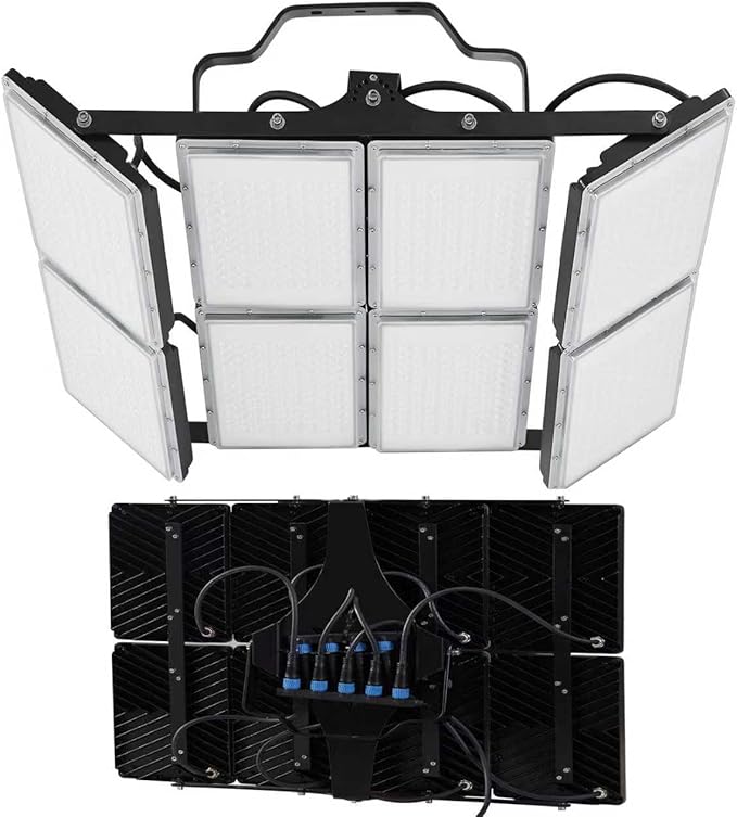 LED Flood Light Outdoor 800W 100000lm Outdoor Lighting with 330° Lighting Angle 6000K 8 Adjustable Heads IP66 Waterproof LED Exterior Security Area Lights for StreetYard Stadium Parking Lot