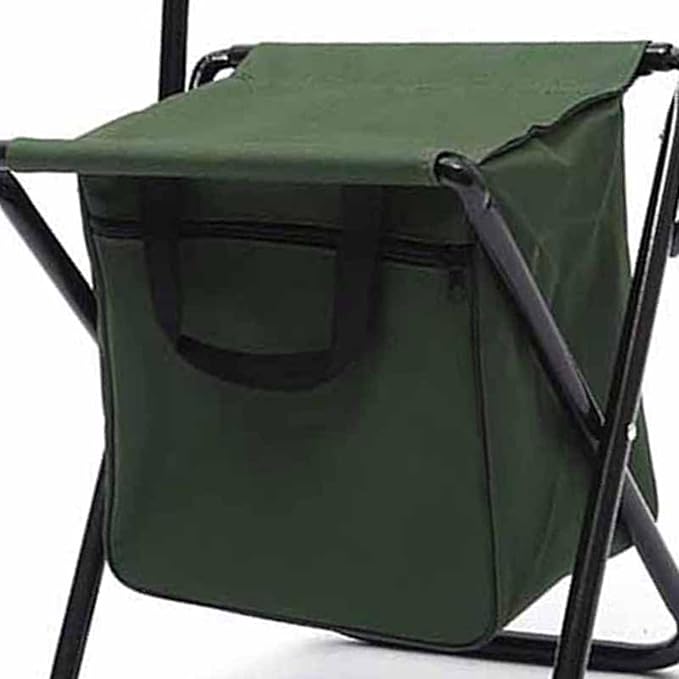Folding Fishing Chair Portable Foldable Leisure Back Chair with Bag for Outdoor Camping Fishing Hiking Backpacking (Green)