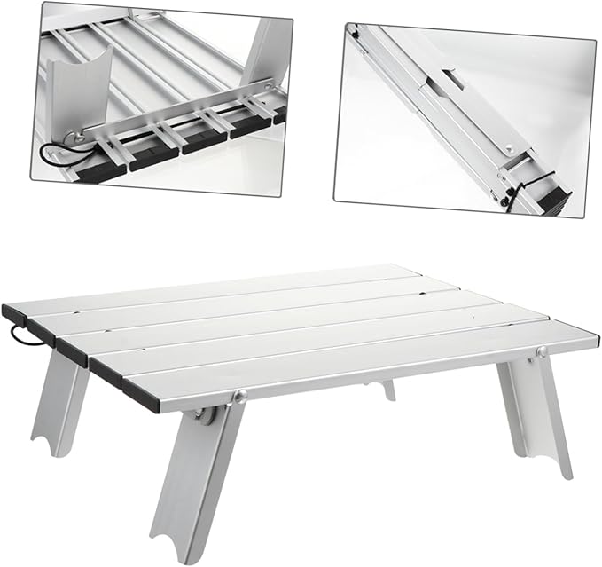 VICASKY Aluminum Alloy Folding Tables Silver Picnic Table Portable Camping Supplies Camping Folding Desk