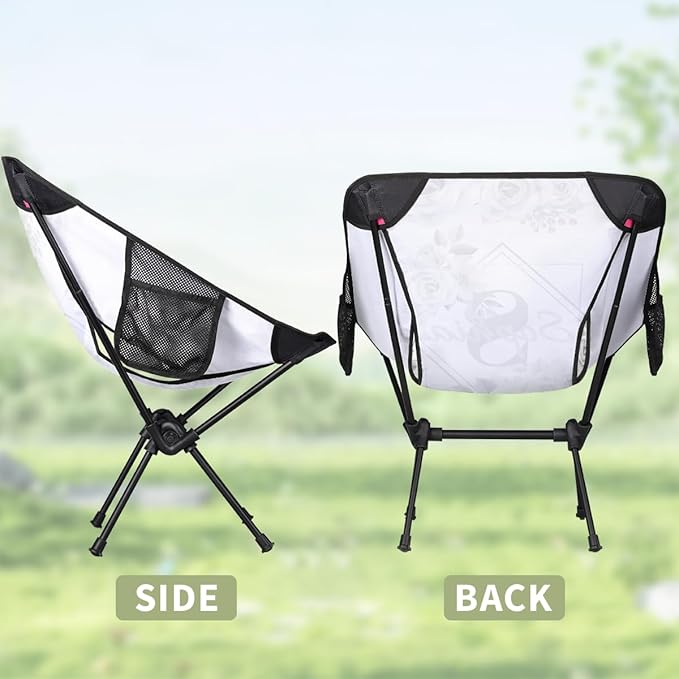 Camping Chair Personalized Backpacking Chair Lightweight Portable Folding Customized Name Chairs for Beach Sport Hiking (Light Gray)