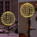 Lightshare 20IN 200LED Light Ball Yard Decoration Pathway Lights Sphere Light Fold Flat Metal Frame Indoor Outdoor Waterproof Garden Lights Plug in