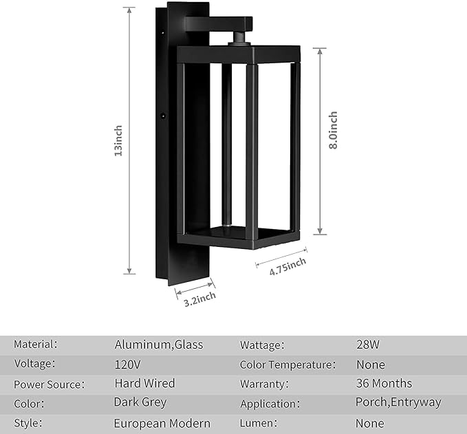 Outdoor Wall Sconce Exterior Waterproof Wall Lantern Light Fixtures Dark Porch Lights with Clear Glass Shade Waterproof Aluminum Front Door Wall Mount Lighting for Garage Garden Patio 2 Pack