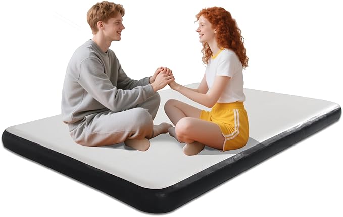 Queen Size Inflatable Air Bed Mattress 6'' Elevated Pad with Pump White Hypo-Allergenic Portable Outdoor Camping Mat