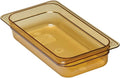 Cambro 1/3 GN Steam Table Pans High Heat Plastic 2.5 Deep 6PK Amber 32HP-150