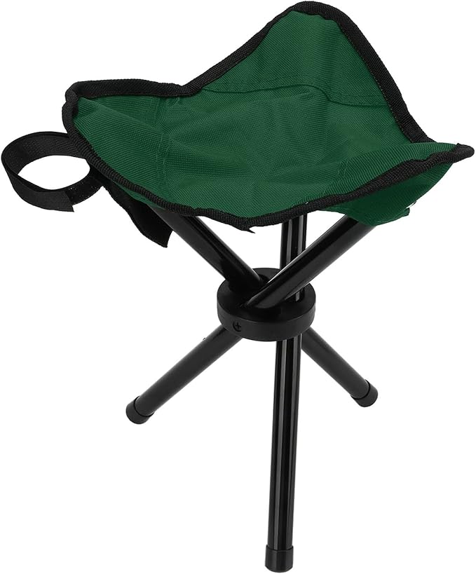 Honio Camping Tripod Stool Tripod Seat Portable Lightweight 600D Oxford Fabric for Outdoor for Fishing (Green)