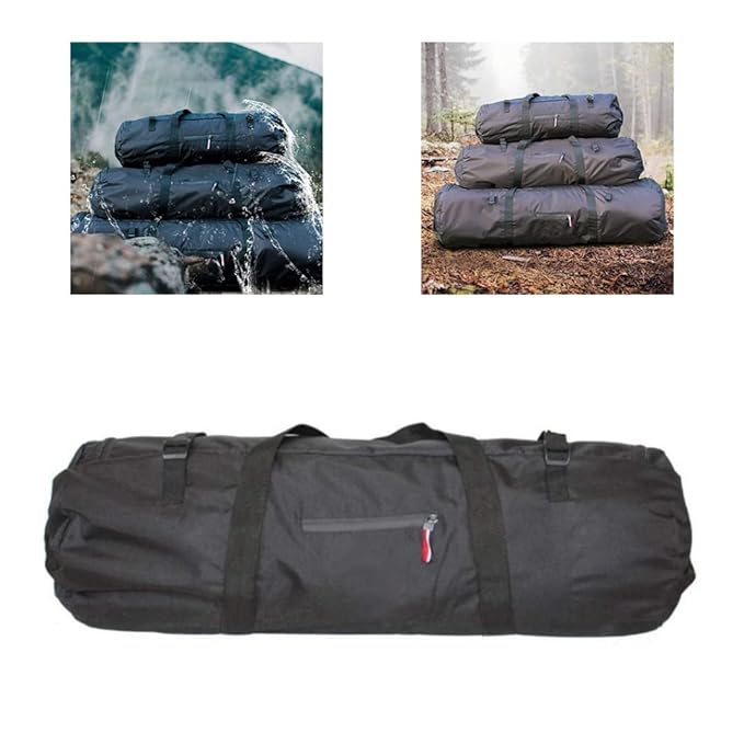 1PC Tent Bag Waterproof Zipper Duffel Bag with Handles 30x10x10 Inch 20KG Heavy Loading Foldable Anti-Theft Camping Tent Storage Bag Carrying Case