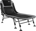 Camping Cot for Adults Folding Bed with Soft Padded Cushions Headrest 180° Adjustable Reclining Lounger Heavy Duty and Portable with a 400 lbs. Capacity Gray