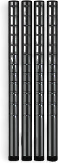 Set of 4 Posts | Heavy Duty | Utility Shelving Units - Commercial Wire Shelf Shelving Posts Adjustable shelvingNSF Chrome Post - Durable Corrosion-Resistant Easy Assembly Adjustable (Black 64H)