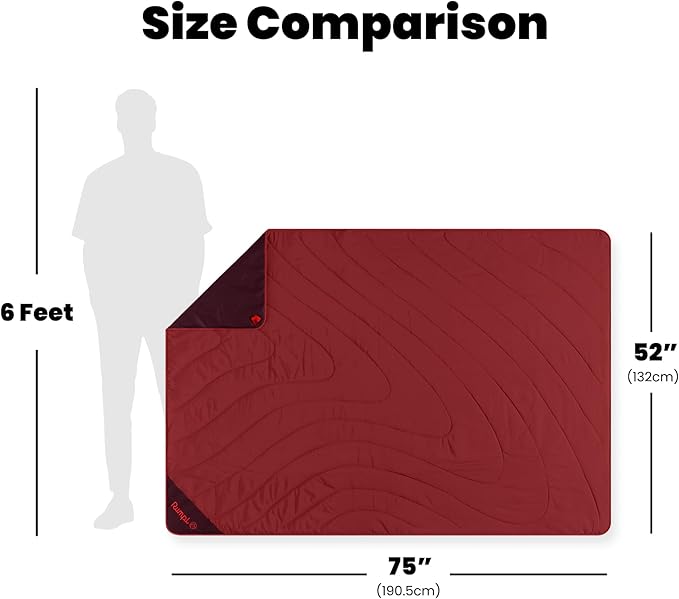 Rumpl Overland Mat – Waterproof Padded Ground Cover and Blanket Cherry Fig