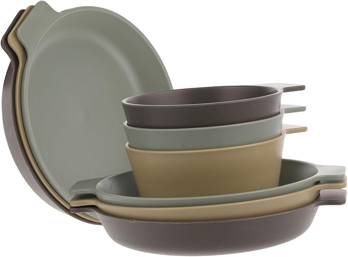 GANAZONO Outdoor Plates Dinnerware for Patio Camping Dishes Utensils Set Small Bowls for Side Dishes Bowl Kit