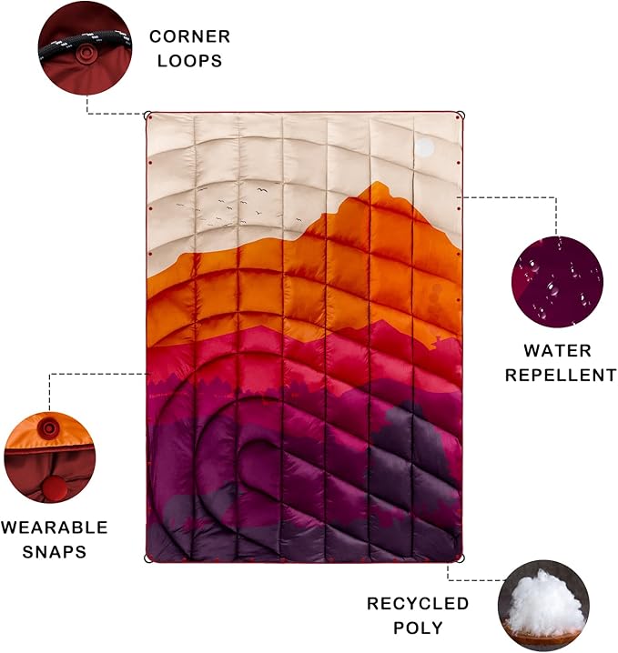 Camping BlanketLightweight Puffy Printed Camping Blanket Packable Outdoor Blanket for CampingTraveling Stadium Hiking Picnics