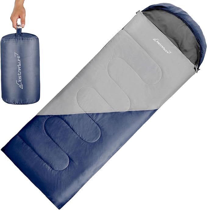 Clostnature Sleeping Bag for Adults and Kids - Lightweight Camping Sleeping Bag for Girls Boys Youths Ultralight Backpacking Sleeping Bag for Cold Weather - Compression Sack Included(Left Zipper)