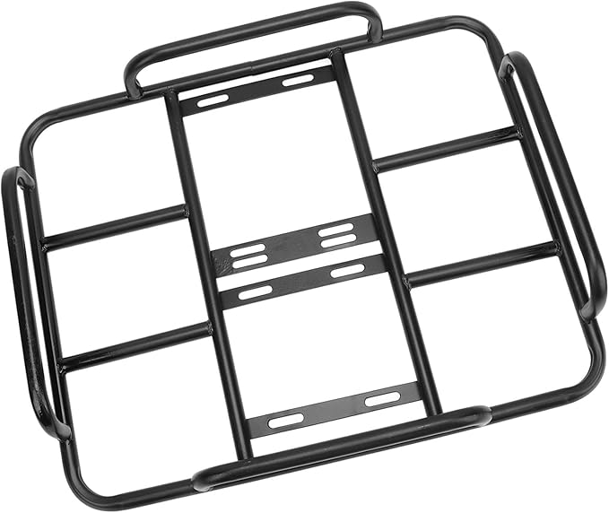 Universal Food Delivery Box Rack Rear Grille Heavy Duty Iron Bracket for Electric Bike and Motorcycle Sturdy Delivery Food Box Base with High Load Capacity