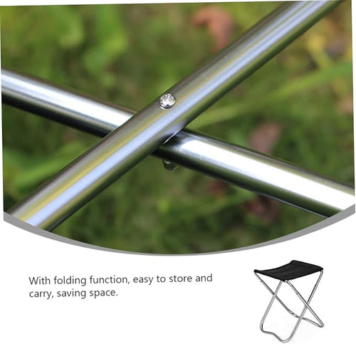 1pc Lightweight Folding Stool for Camping Fishing and Outdoor Activities Portable and Sturdy Alloy Chair Easy to Store and Carry Black