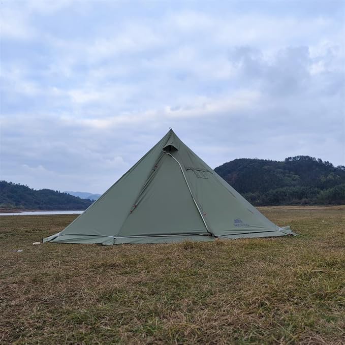 Tipi Hot Tent with Fire Retardant Stove Jack for Flue Pipes 5~8 Person Teepee Tents for Family Team Outdoor Backpacking Camping Hiking