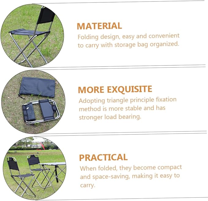 1pc Lightweight Portable Stool Folding Chair for Outdoor Camping Fishing Easy to Carry