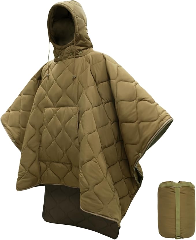 LOOGU Camo Blanket Waterproof Insulation Poncho Liner for Outdoor Camping Hiking Hunting Survival Backpacking Picnicking
