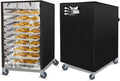 Sheet Bun Pan Rack Cover Speed Rack Cover with Zipper for 10 Tier Commercial Bakery Racks 23x28x32 Waterproof Bread Rack Cover with Clear Roll-Up Door &amp Breathable Mesh Vent(20 Tier)