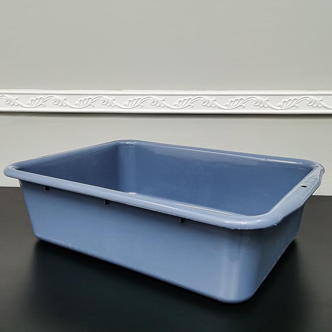 FixtureDisplays® 3-Pack 5.5 Low Depth Bus Tubs Commercial Tote Box Plastic Storage BIn 3.5 Gallons (13 L Capacity) Grey 20.66 X 14.7 X 5.5 Outside Dims BPA Free Food Grade PP 15565-4PK-NPF