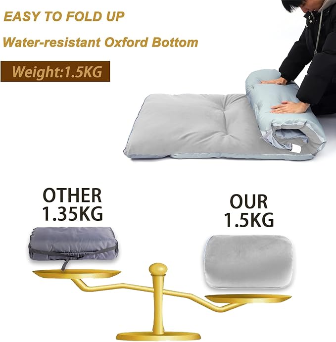 Gehannah Thick Camping Sleeping Pad Soft Comfortable Microfiber Camping Cot Pads for Adults Lightweight Foldable Sleeping mats for Traveling Hiking Backpacking Traveling