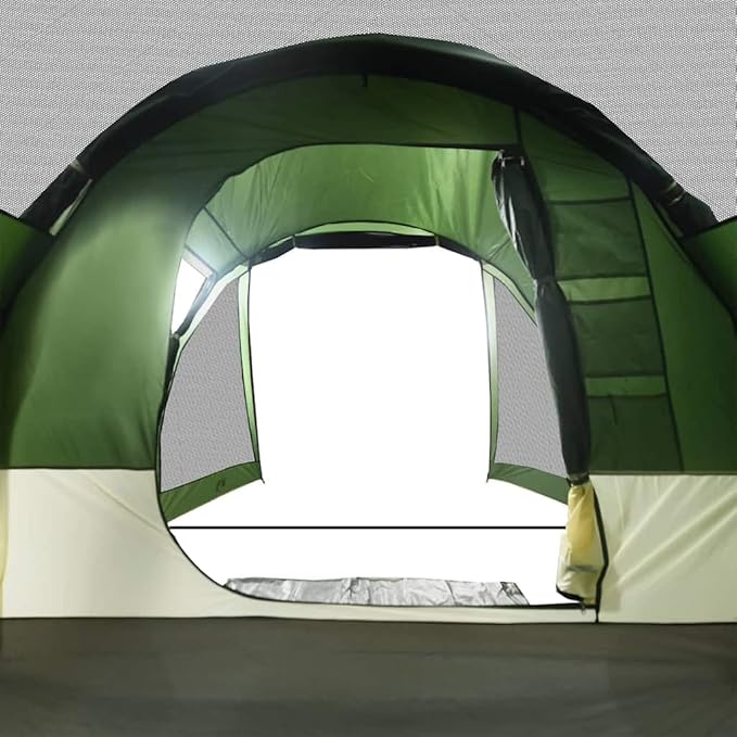 vidaXL Camping Tent Tunnel 4-Person Green Waterproof Tent Camping shelter Garden shelter Garden Tent Outdoor shelter Waterproof Tent