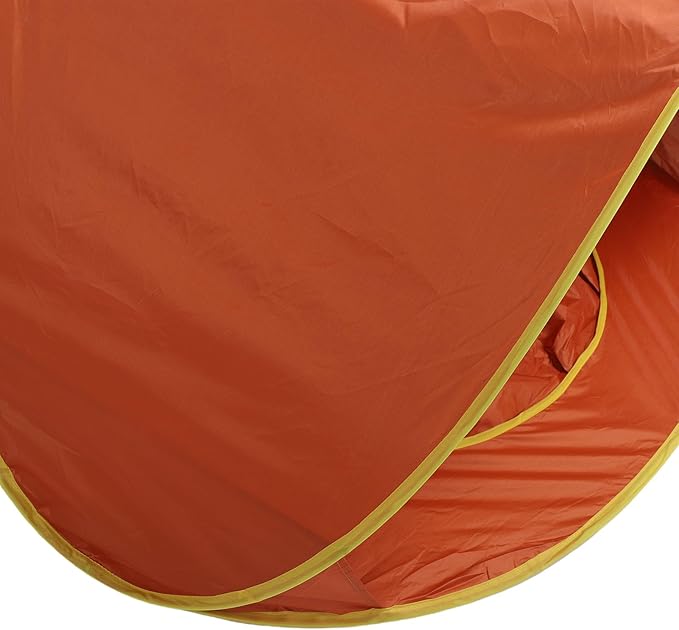 Pop Up Beach Tent Portable Sun Shelter with UPF50+ Protection and Built in Baby Pool Compact Foldable Beach Shade for Infant Outdoor Camping Beach Picnic (Orange)