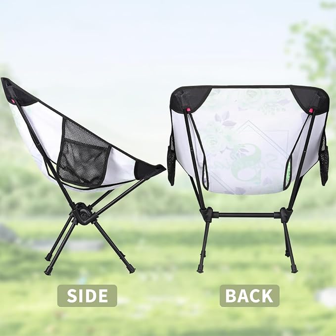 Camping Chair Personalized Backpacking Chair Lightweight Portable Folding Customized Name Chairs for Beach Sport Hiking (Light Green)