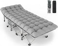 ZENPETIO 28In Folding Camping Cot for Adult Portable Sleeping Cot with Mattress Outdoor Heavy Duty Cot Bed for Camp with Carry Bag for Home Office Camp Travel Vacation(Max Loading 500lbs)
