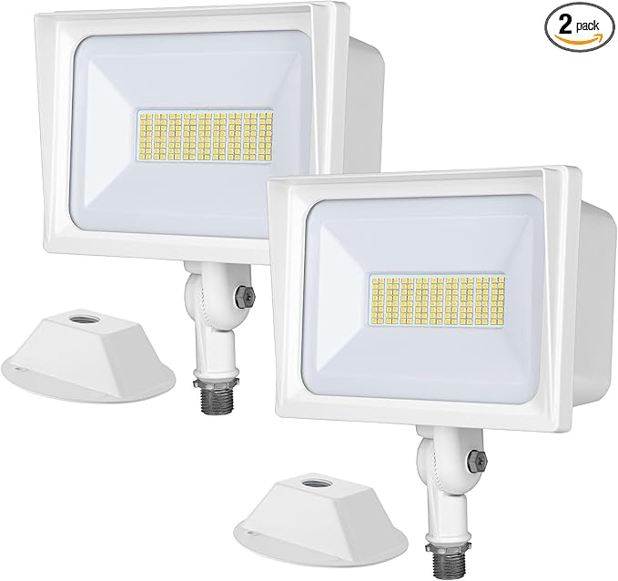 DEWENWILS 2-Pack 65W Flood Lights Outdoor 6670 LM Super Bright Security Light Switch Controlled IP65 Waterproof 5000K LED Flood Light Outdoor for Yard Garage Garden UL Listed