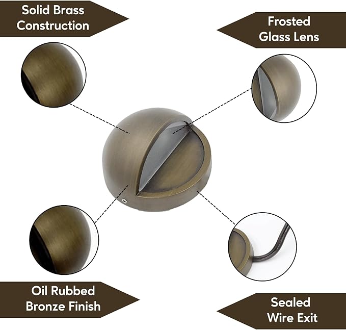 Ironsmith Lighting Products Solid Brass Puck Light Fixture - Oil Rubbed Bronze Finish Efficient 12 Volt 2 Watt LED Light Bulb Halogen and LED Lamp Compatible - Outdoor Landscape Lighting