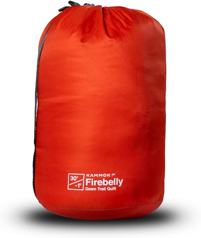 KAMMOK Firebelly 30°F - Down Trail Quilt Water Resistant Durable Compact and Packable Indoor/Outdoor Camp Blanket (88 in × 54 in)