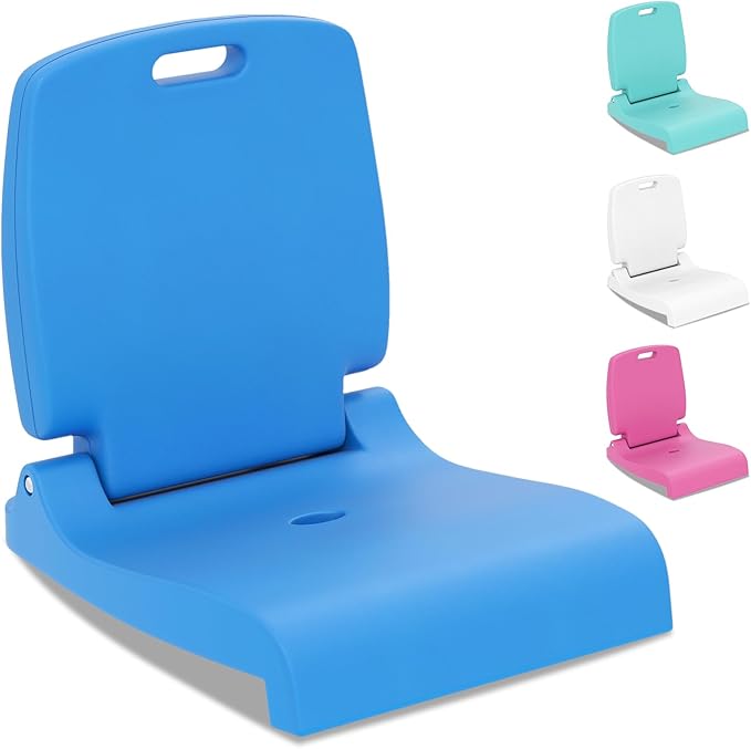 Goplus Poolside Chair for Edge of Pool Foldable Portable Flip Seat w/Back Support &amp 2 Handles Lightweight Outdoor Camping Chair for Stadium Tailgating Fishing Boats Beach (Blue 1 Pack)