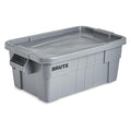Rubbermaid Commercial Products BRUTE Tote Storage Container with Lid 14-Gallon-included Rugged/Reusable Boxes for Moving/Storing in Garage/Basement/Attic/Jobsite/Truck/Camping Gray