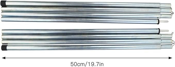 2PCS Adjustable 2M Tarp Poles Iron Thicken Stick Rack Rod Pole Outdoor Camping Ultralight Canopy Awning Tent Support Pole