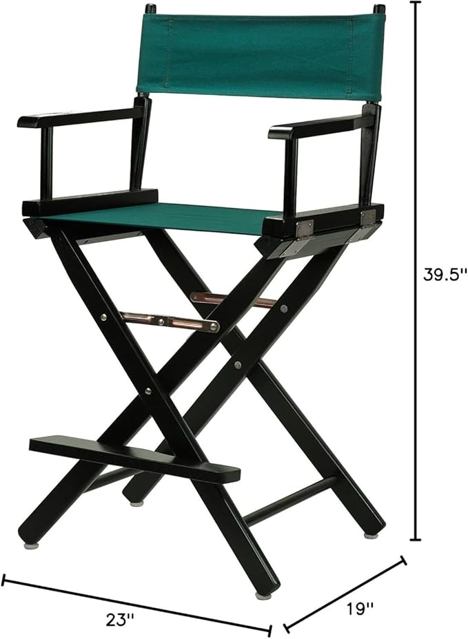 Director's Chair with Built-in Armrests and Foldable Design for Easy Storage Lightweight Durable Frame Perfect for Indoor or Outdoor Seating Hunter Green Canvas/24 in Black Frame